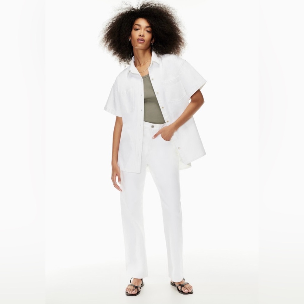 Aritzia Denim Forum White Straight Barrel Leg Jeans